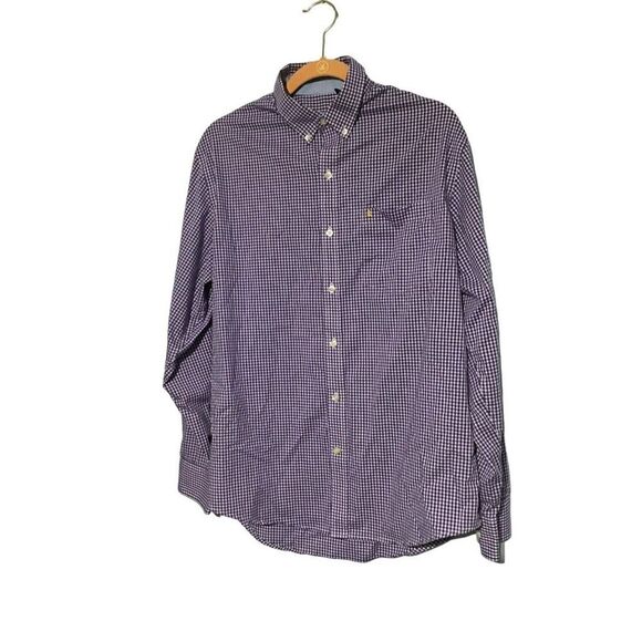 Izod Men's Gingham Plaid Shirt M - Picture 2 of 5